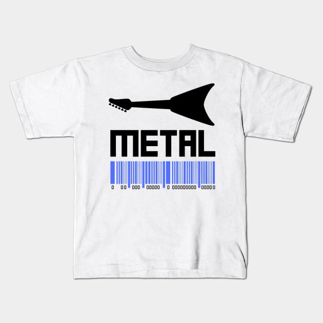 Metal Guitar Art Kids T-Shirt by Abeer Ahmad